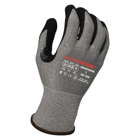 Kyorene 13g Gray Kyorene Graphene, A3 Liner with Black HCT MicroFoam, Nitrile Palm Coating (XXL) PK Gloves 00-300 (XXL)